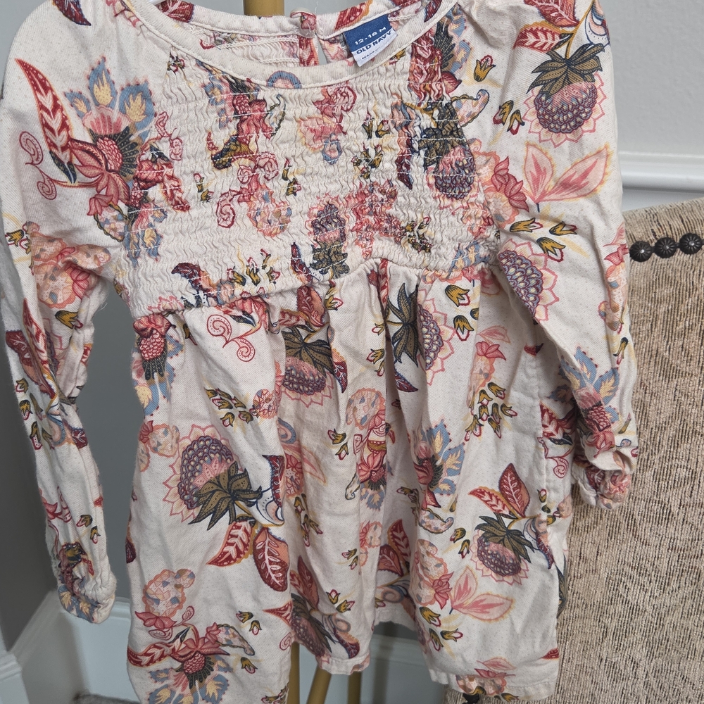 Old Navy Floral Long Sleeve Kids Dress